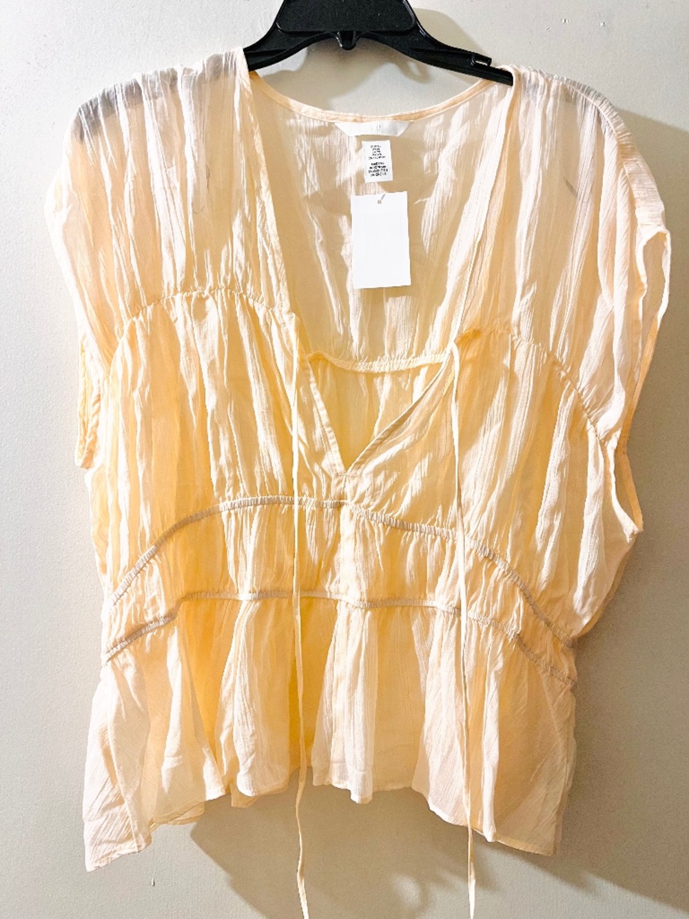 HM Soft peach sheer top